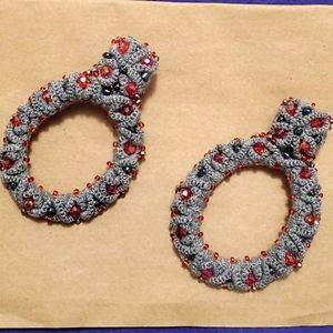 Knitted handmade earrings